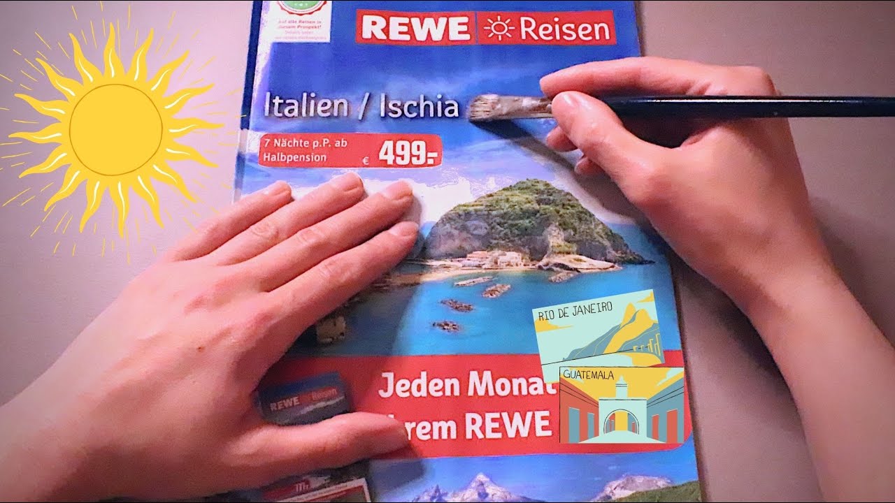 ASMR REWE REISEPROSPEKT APRIL 2022🌞🌄| PAPER SOUNDS, KNISTERN, BRUSHING | GEFLÜSTERT/ WHISPERED