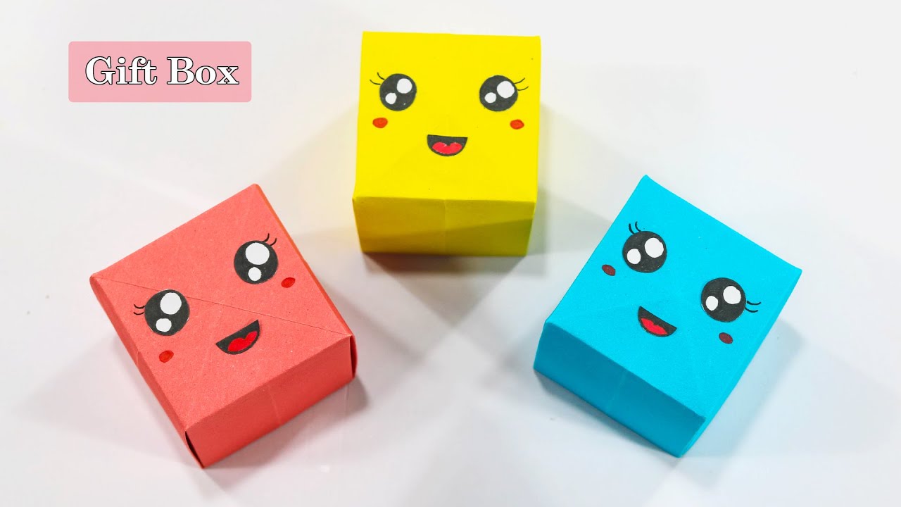 How to make a gift box without glue - Gift box making with paper - YouTube