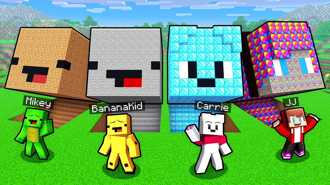 Mikey and JJ Friends HEAD BASE: NOOB vs PRO Minecraft Battle - Maizen
