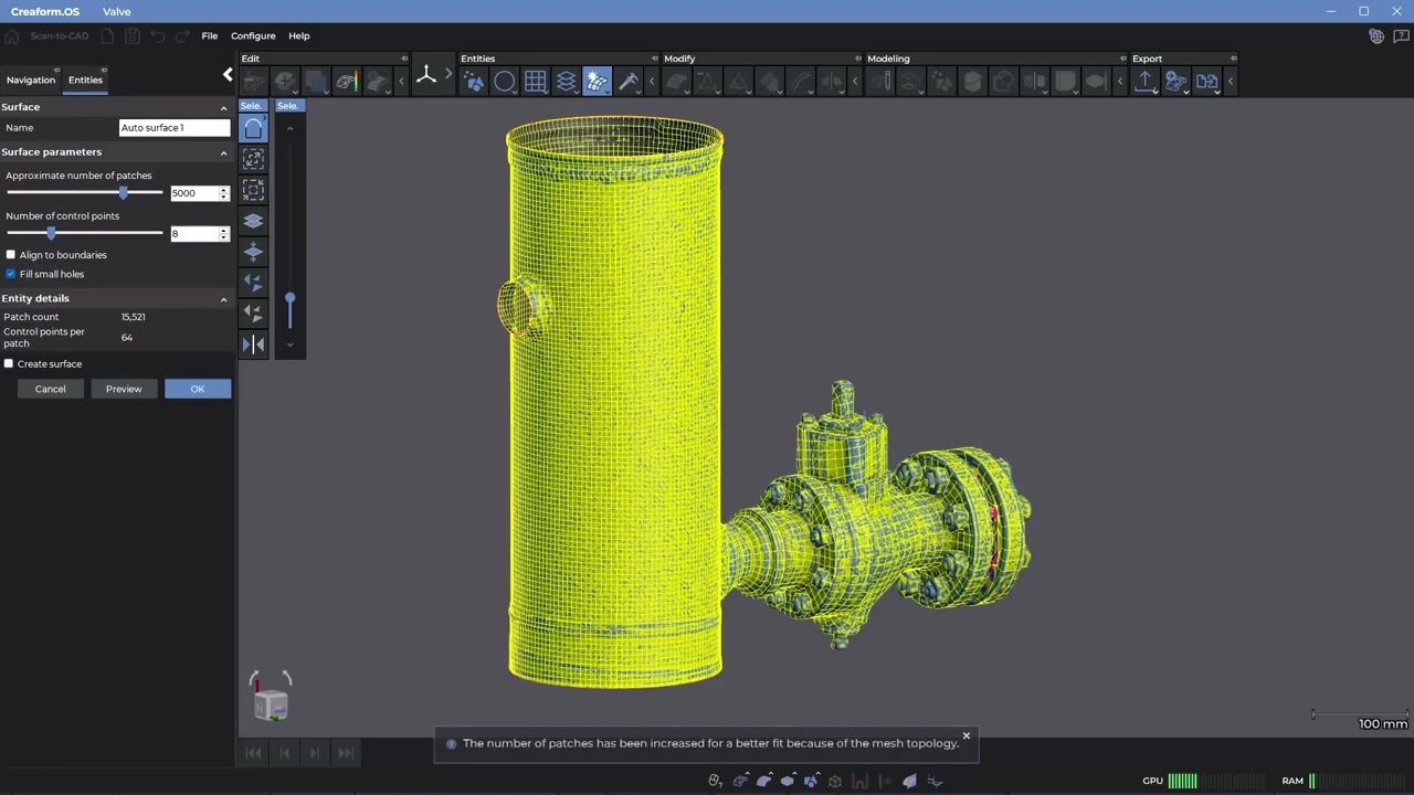 Creaform Scan-To-CAD - AutoSurfacing - YouTube