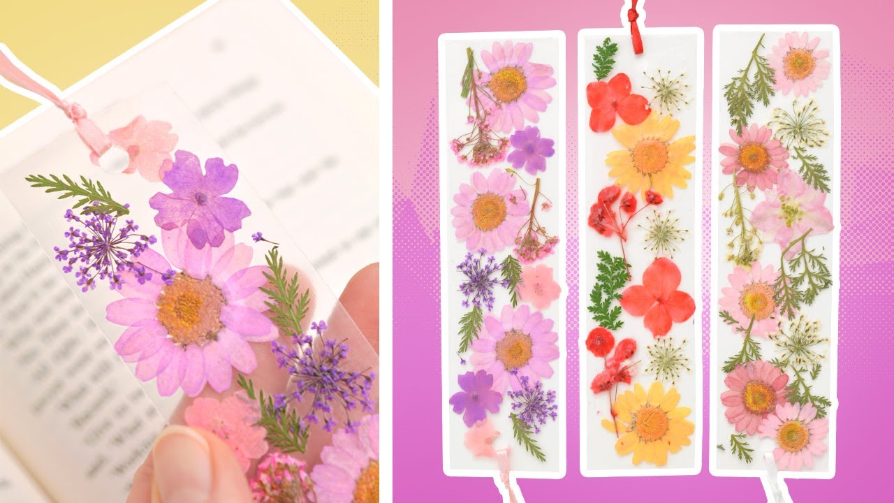 Pressed Flower Bookmark How To Make Dried Flower Bookmarks Youtube