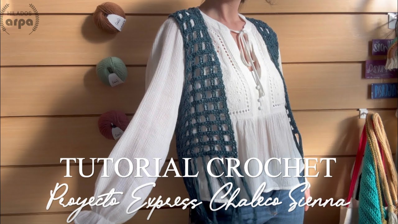 CHALECO SIENNA EN CROCHET - UN PROYECTO EXPRESS  🙌🏻 TE ENSEÑO TODO, ES MUY FÁCIL