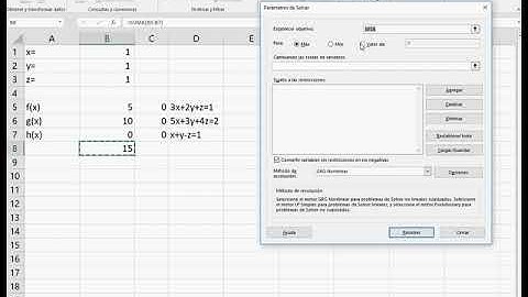 Resolver un sistema de ecuaciones con Solver de Excel
