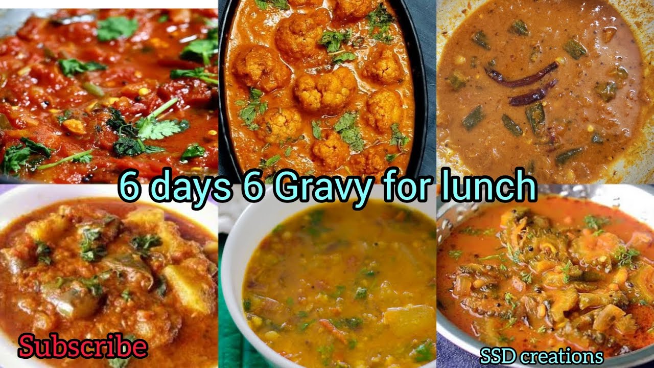 6days 6gravy recipes for lunchgravy recipeslunchVeg gravySambar