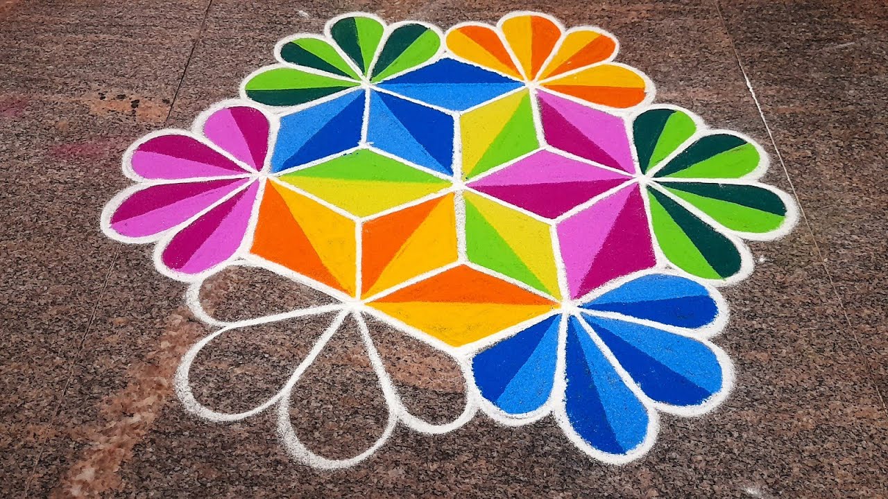 margazhi matham kolam |3d flower design |5*3 dots kolam |p square rangoli