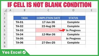 IF Cell is Not Blank Condition in Excel