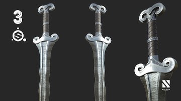 TIMELAPSE Game Asset Sword | Autodesk3dsMax/SubstancePainter