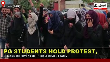 PG students hold protest, demand deferment of third semester exams