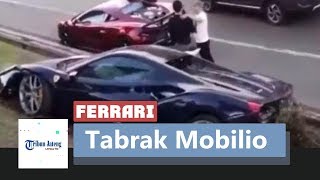 Konvoi supercar ferrari mengalami kecelakaan di tol jakarta outer ring
road pada minggu, 5 januari 2020. tersebut melibatkan satu dan hond...