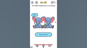 brain out level 62 the little elephant is so lonely walkthrough or answer