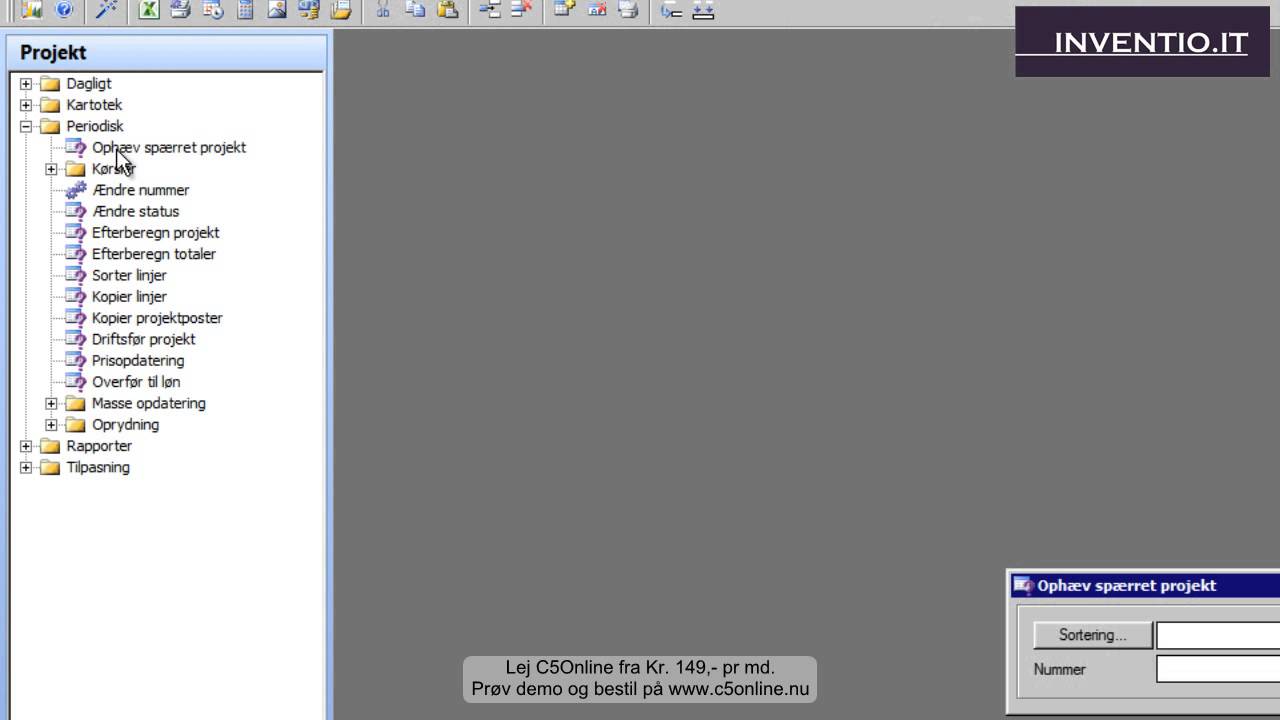 C5online: Sådan åbnes et spærret projekt i Microsoft Dynamics C5
