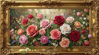 Golden Roses Art 🌼 | Luxury Flower Painting in 4K | Relaxing Aesthetic Screensaver | Floral Wall Art screenshot 4