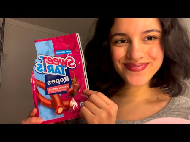 ASMR eating gummy ropes!🩷