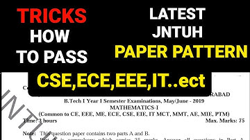 JNTUH PAPER PATTERN|BTECH #btech #jntuh #jntuhexampaper #jntumathematics #jntuhexams #jntu