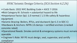HVAC Design Requirements for NYC Schools | SCA Standards Part 3/4 – Acoustics, Seismic, & More
