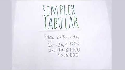 Simplex Tabular