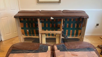 Italian leather sofa gets new cushions