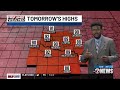Partly cloudy to mostly sunny skies with very warm temps today; rain chances increase this weeken...