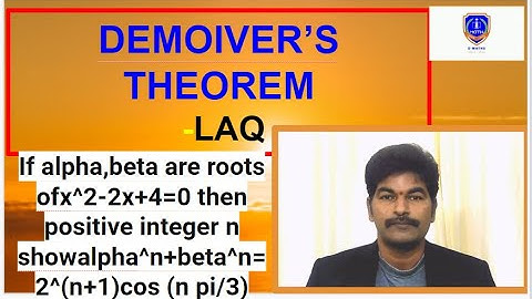 If alpha,beta are roots ofx^2-2x+4=0 then  positive integer n showalpha^n+beta^n=2^(n+1)cos (n pi/3)