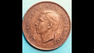 South Africa 1/4d 1942 One Farthing Coin 1/4 Penny