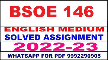 bsoe 146 solved assignment 2022-23 in english | bsoe 146 solved assignment 2022-23 | bsoe 146 2023