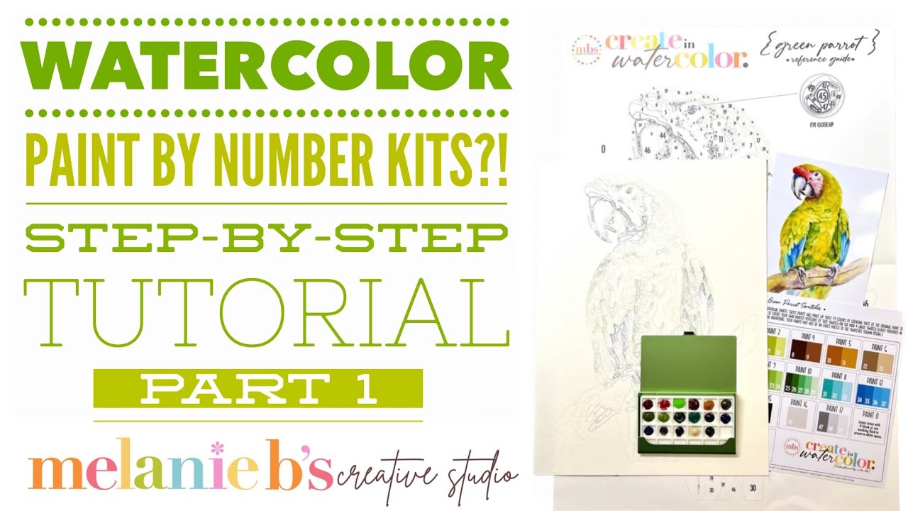 Watercolor Paint by Number PBN Kits by Melanie B?! NEW! How to Paint Step  by Step Tutorial - Part 1 