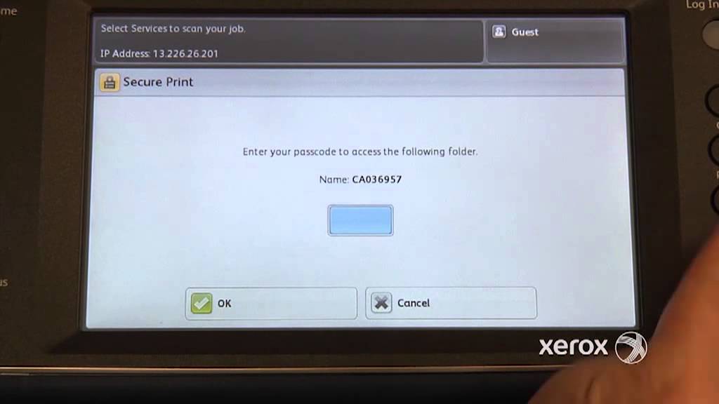 Releasing 'Secure Print' Jobs Xerox 5800 Series Training, QDoxs YouTube