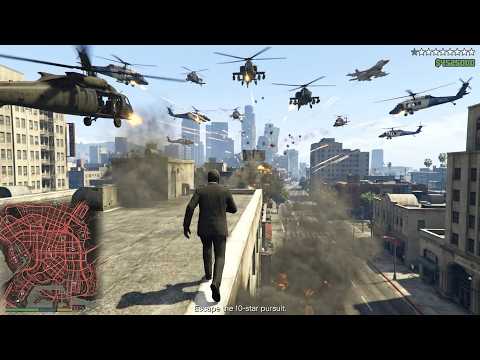 GTA 5 - FIB Office Massacre + Ten Star Escape