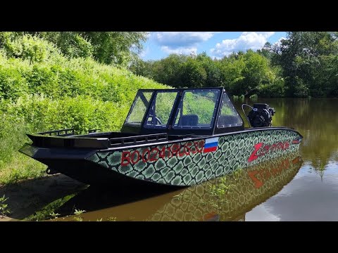 Видео: Лодка болотоход на дистанции GOONCH 500 fish M. Как это сделано.