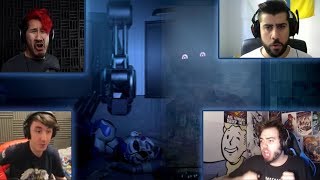 6 YouTubers reacts to Sister Location - REAL ENDING!