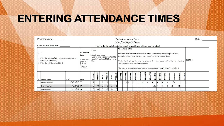 Welcome to the Combined Attendance Form Training