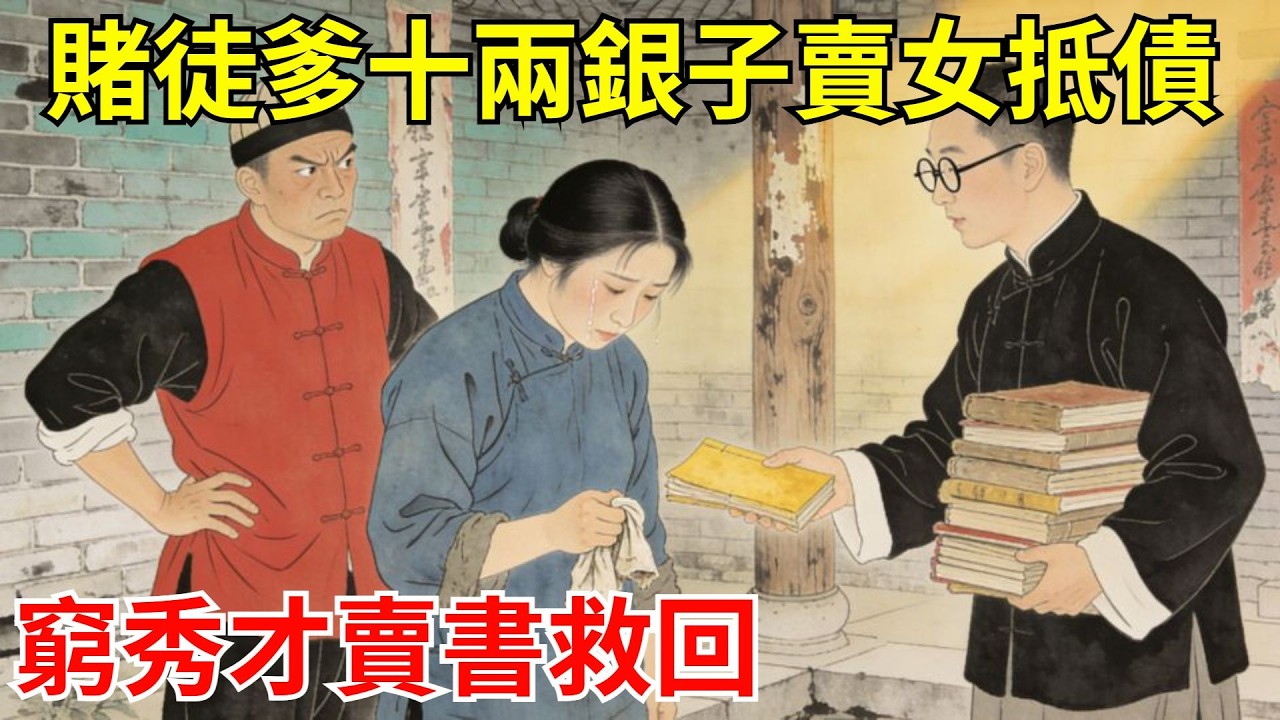 賭徒爹十兩銀子賣女抵債，窮秀才賣書救回。相守十二年分房而居，女人一句話讓秀才淚崩！#故事頻道#聽書#民間故事#說書#善有善報#爽文