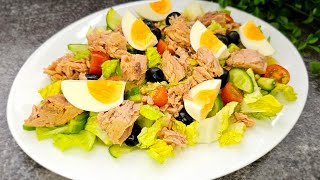 I never get tired of eating this tuna salad! Colorful pasta salad with tuna