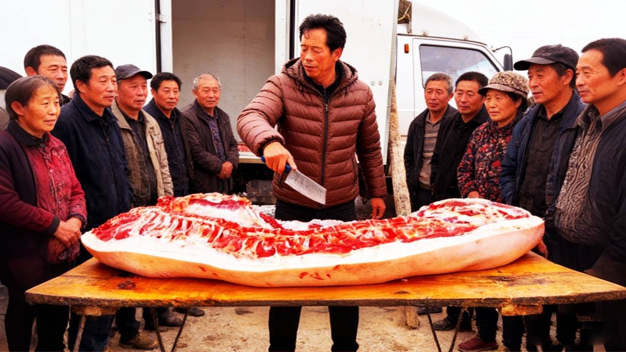 今天這哥們真狠，買好幾十斤豬肉，切稀碎一頓全燉上，都看傻眼了！ 【立福128】