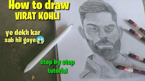 How to draw VIRAT KOHLI step by step full sketch tutorial Part 2/ shading,blending (IPL)