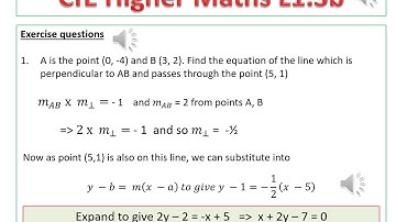 Higher Maths  Straight Line L1.3b