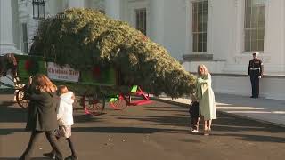 First Lady welcomes White House Christmas tree