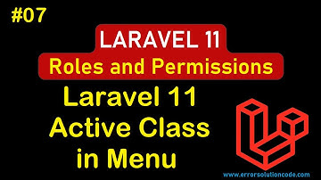 Laravel 11 Active Class in Menu | Laravel 11 Roles and Permissions