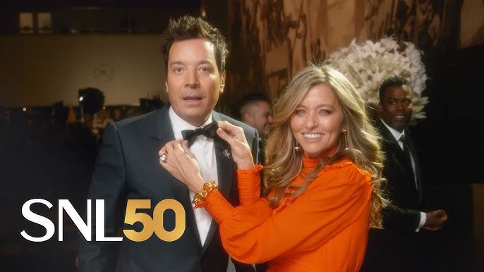 GLAMBOT: Jimmy Fallon & Nancy Juvonen at SNL50 - YouTube