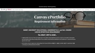 Barry University Ed. Leadership Canvas ePorfolio Support Session Spring 2024 Details