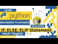 If, Else, Elif Statement in Python - Hindi/English | Python Tutorial For Beginners | CodeWithRonny