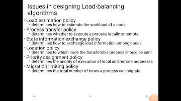Design Issues in Load Balancing algorithms