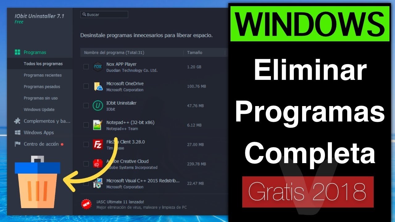 Movimiento Automáticamente tranquilo 5 Pasos: Eliminar Programas por completo en Windows 2019 (NO se dejan) -  YouTube