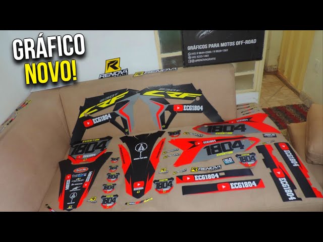 COMO APLICAR KIT GRÁFICO MOTOSTYLE EM SUA MOTO / COLANDO ADESIVO NA CRF 230  KIT R1DE BIKER 