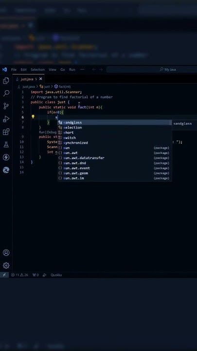 Factorial program in Java using for loop - YouTube