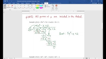 Polynomial and Synthetic Division (Sect 3.3)