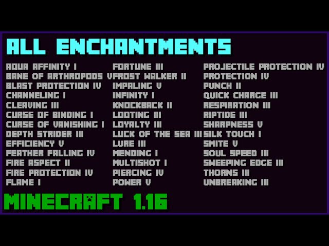 Minecraft - All Enchantments 