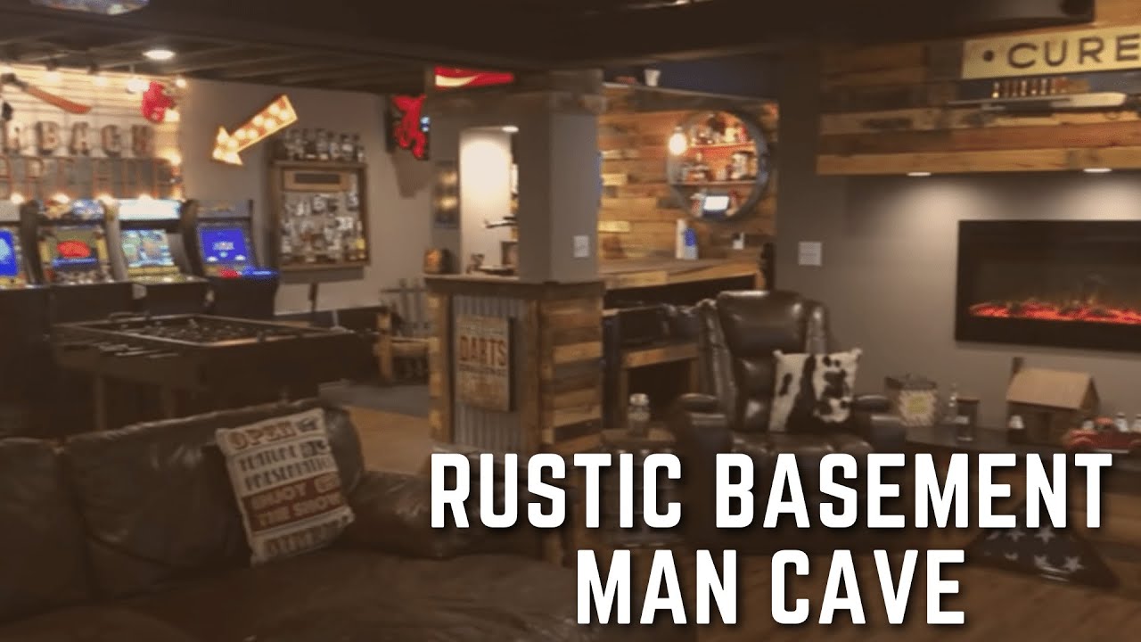 Man Cave Tour Rustic Basement Man Cave YouTube