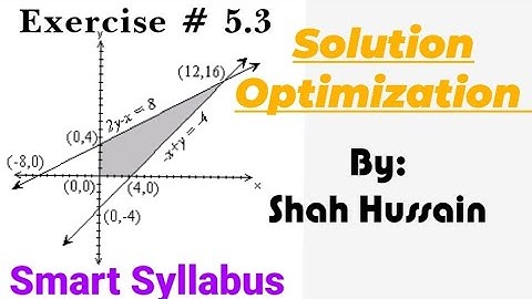 Linear inequality & Linear Programming|Objective Function|Solution Optimization |Unit 5|Exercise 5.3