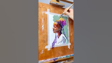 Colorful Acrylic Portrait practice #art #painting #colorfulart